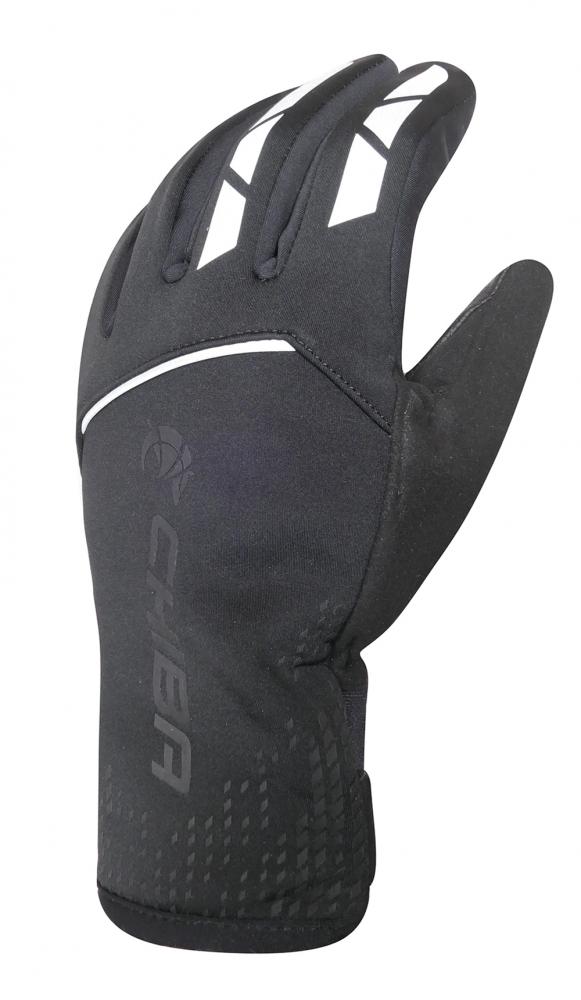 CHIBA 2nd Skin - wasserdichte Radhandschuhe, winddicht, atmungsaktiv, Touchfunktion, schwarz, Gr. M