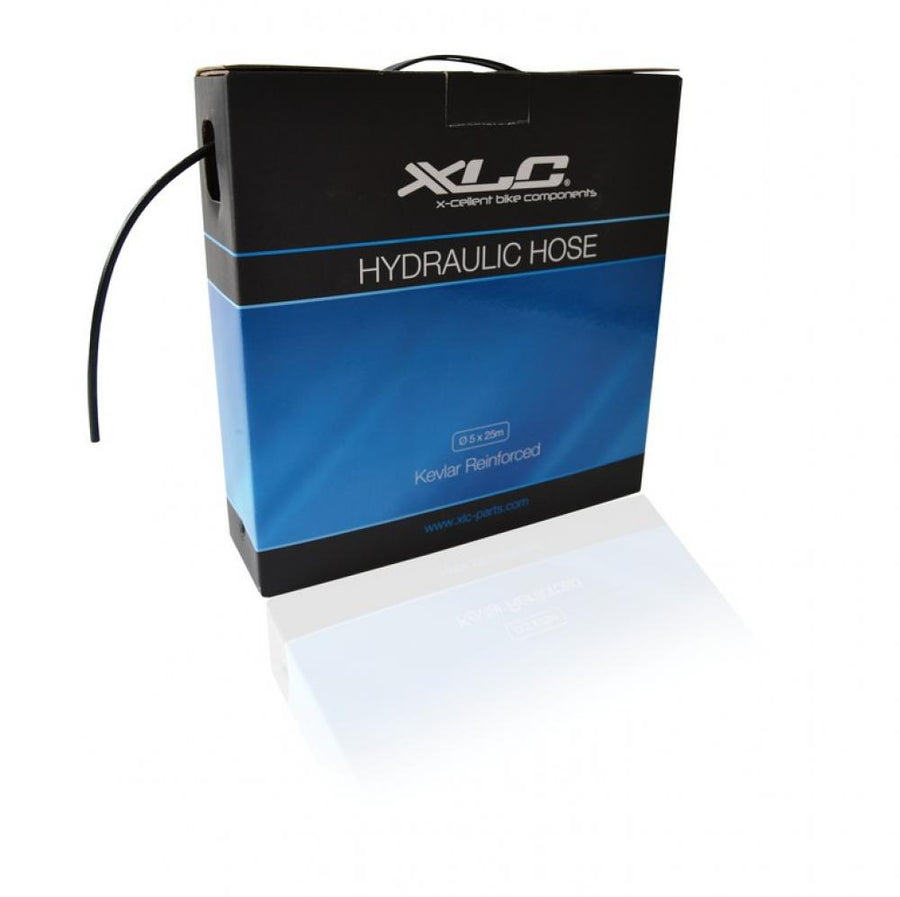 XLC Scheibenbremsleitung Dispenser 25m, Kevlar verstärkt. Schwarze Verpackung mit herausragendem Schlauch.