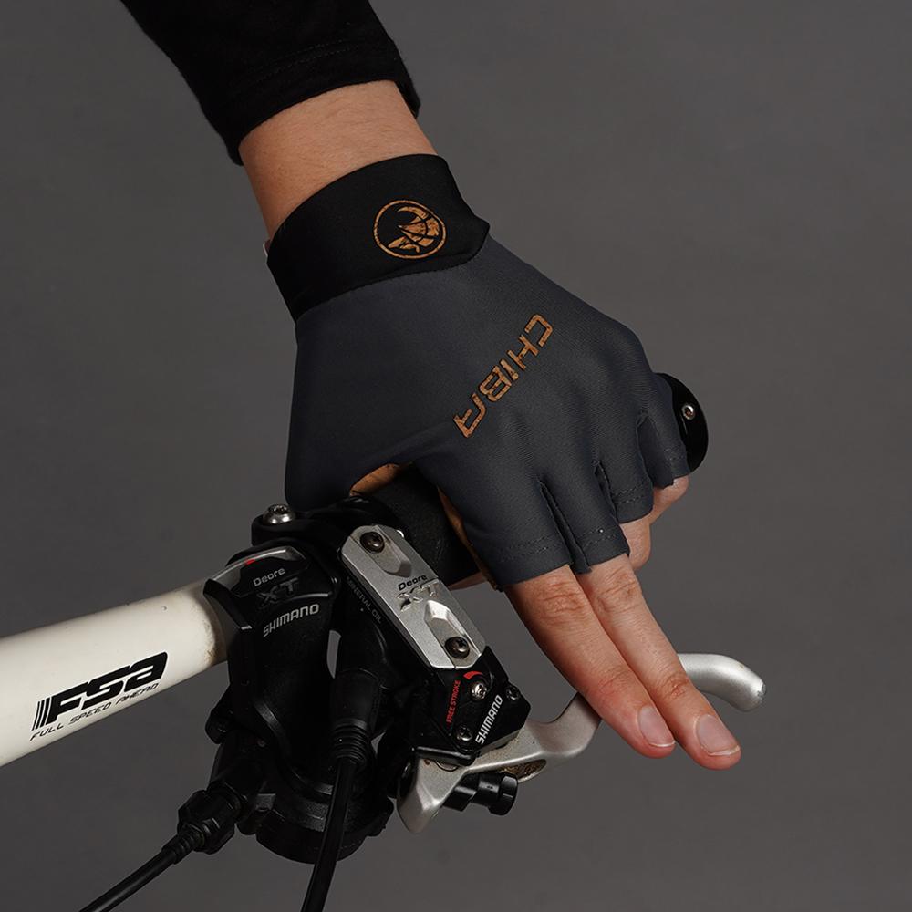 CHIBA ECO Glove Pro - Radhandschuhe dunkelgrau, Größe L, atmungsaktiv & gepolstert