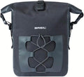 Basil Navigator Waterproof M MIK-Studs 14 Liter - wasserdichte Einzeltasche für Gepäckträger, Rollverschluss, Reflektor Schwarz
