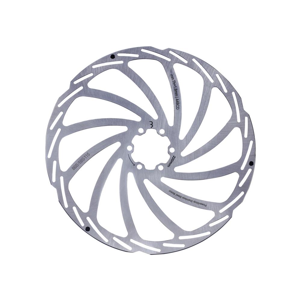 BBB Cycling Bremsscheibe PowerStop 220 mm silber - starke Bremsleistung für moderne Scheibenbremsen