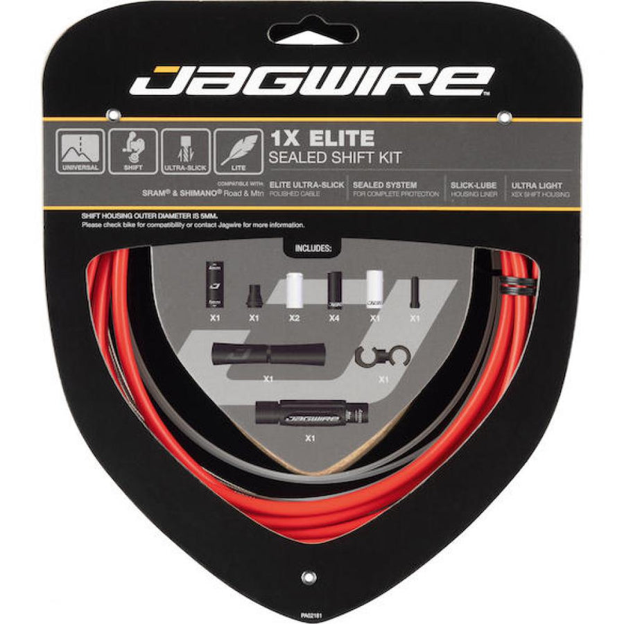 Jagwire Schaltzugset Road & Mountain Elite Sealed 1x Rot - Vollständiger Schutz & Präzision