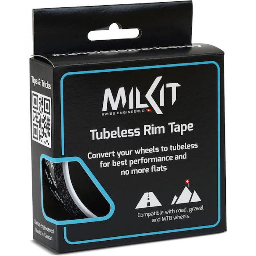 milKit Tubeless Felgenband 66 m / 21 mm Schwarz/weiß - starke, dichte Felgenabdichtung
