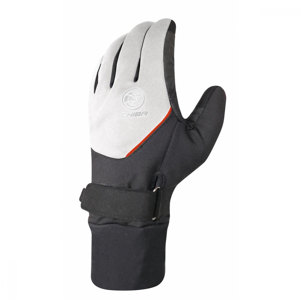 CHIBA Nordic Evolution - wasserdichte, atmungsaktive Radhandschuhe weiß/rot, Größe 6,5