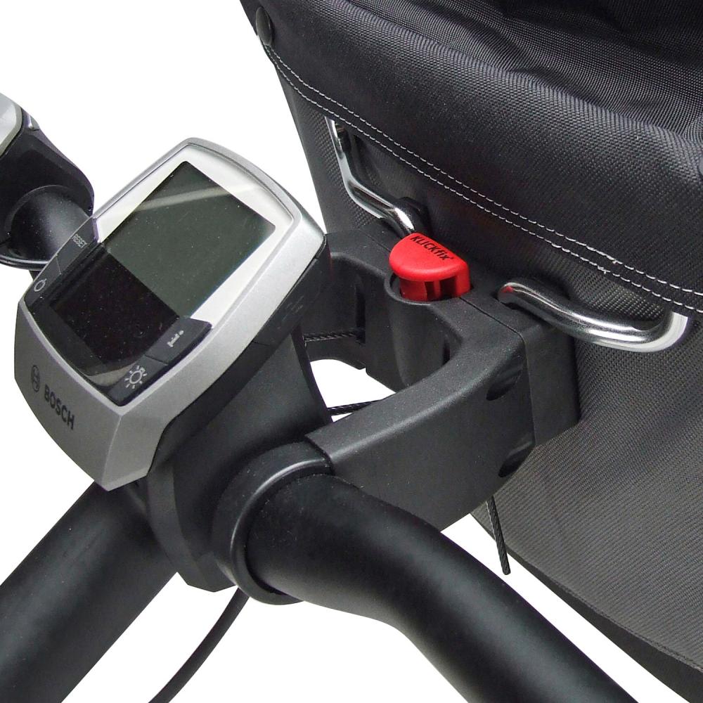 KlickFix Lenker Adapter E schwarz-rot e-Bike Display montierbar Ø 22-26mm Ø 31,8mm