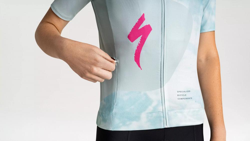 FOUNDATION SBC FOUNDATION GRAPHIC JERSEY SS WMN SEA/RBLPNK FOCAL L - Radtrikot kurzarm