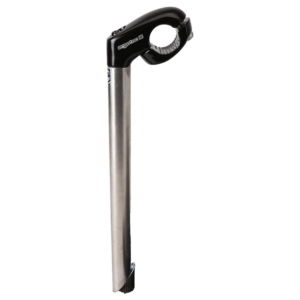 Ergotec Cat 2 Tube Vorbau 25,4 mm 40 mm 35° schwarz/silber Level 2, 300 mm Schaft, Edelstahl/Alu
