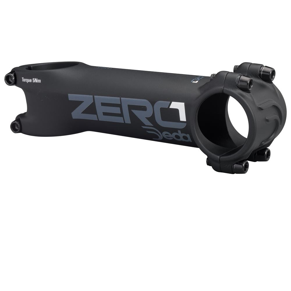 Deda Zero1 OS Fahrradvorbau 100 mm, matt schwarz mit dezentem Deda-Logo, für Lenkerbefestigung.