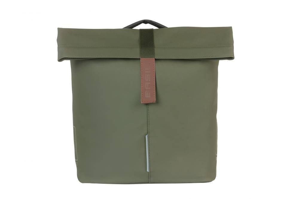 Basil City Double Pannier Bag MIK 2.0 - 28-32 Liter Doppeltasche - Doppelpacktasche - veganes Leder wasserfester Rollverschluss inkl. MIK Adapterplatte
