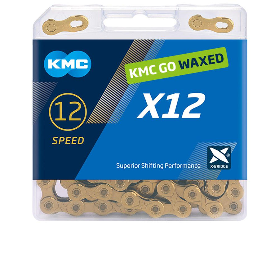KMC X12 Ti-N Fahrradkette 12-fach 126 Glieder Gold - Gewachste Titan-Nitrid-Beschichtung