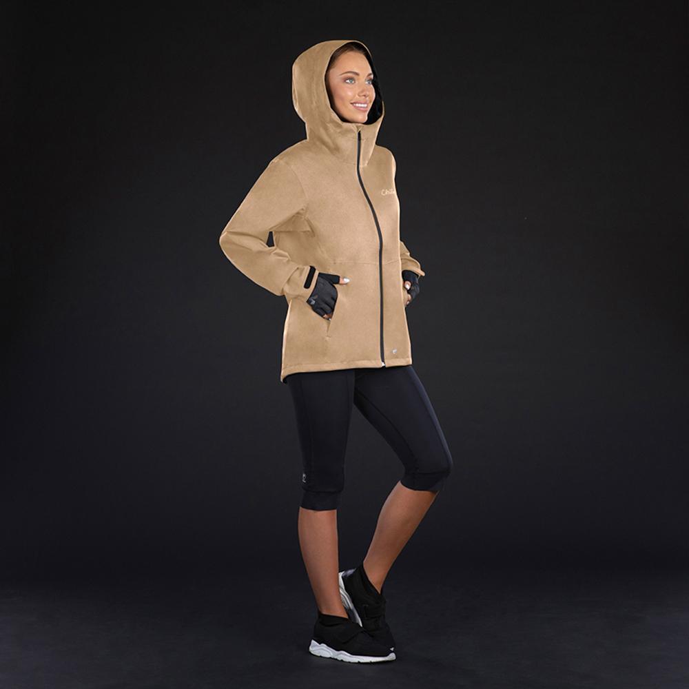 CHIBA Rainjacket Damen - wasserdicht, winddicht, atmungsaktiv, beige, 4XL