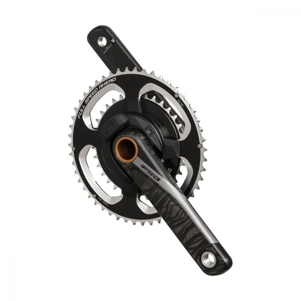 FSA Kurbelgarnitur Powerbox Road Carbon 180 mm Schwarz - präzise Leistungsmessung