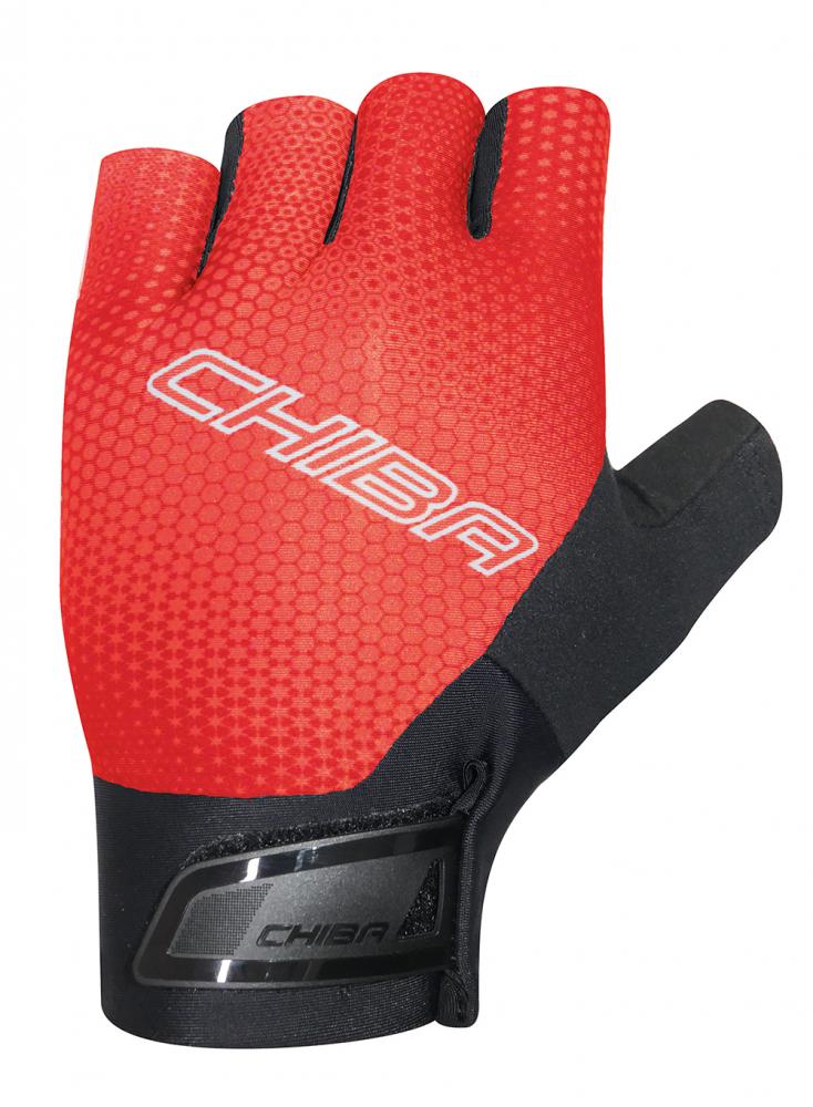 CHIBA Ergo Superlight - Radhandschuhe, kurz, rot, Größe M, atmungsaktiv, gepolstert