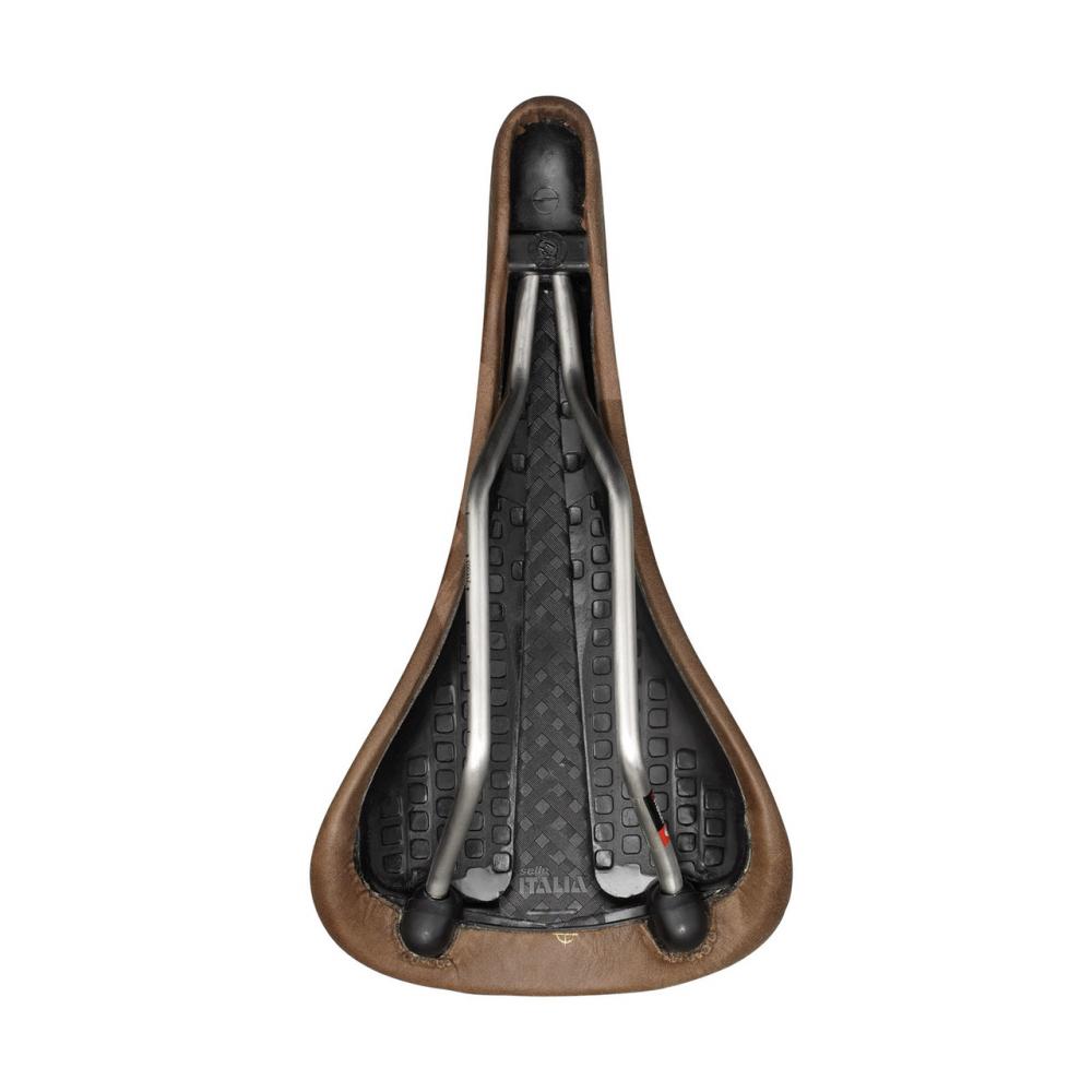 Selle Italia Flite Bullitt TI 316 Leder-Sattel L1, 146 × 280 mm, Braun