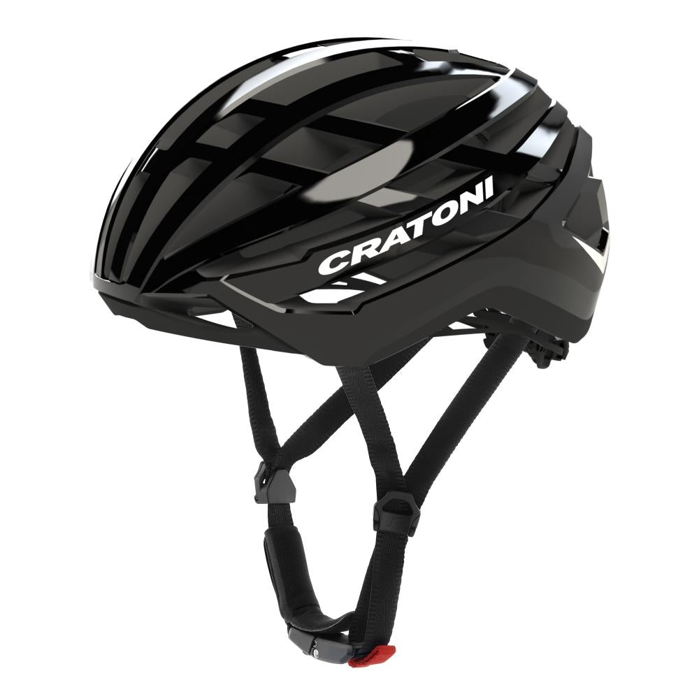 Cratoni C-Vento Rennradhelm - Black Glossy-Matt - Größe S-M (52-57 cm) - Aerodynamisch & Leicht - Fahrradhelm
