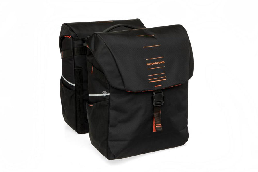 New Looxs Doppelpacktasche Vigo Double RT 2 2x18L Black Orange - sportliche Gepäckträger-Tasche