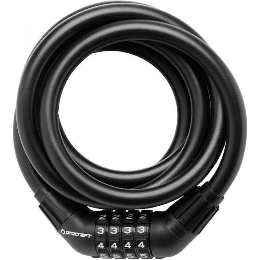 Procraft Kabelschloss Allround Advanced 1800 mm Schwarz - flexibler Diebstahlschutz ohne Schlüssel