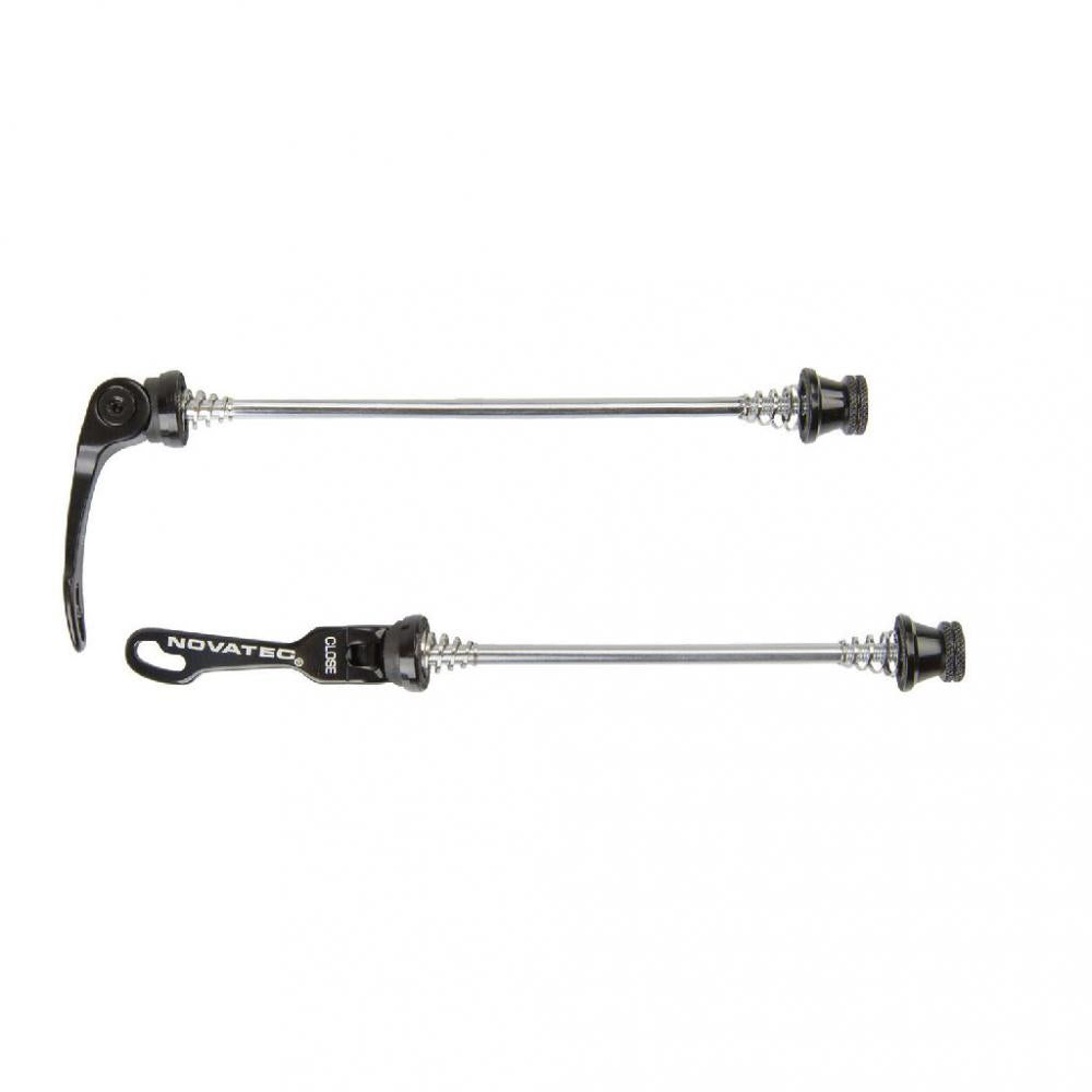 Novatec Schnellspanner-Set 84g Schwarz - Leichte Aluminium-Schnellspanner für Vorderrad & Hinterrad