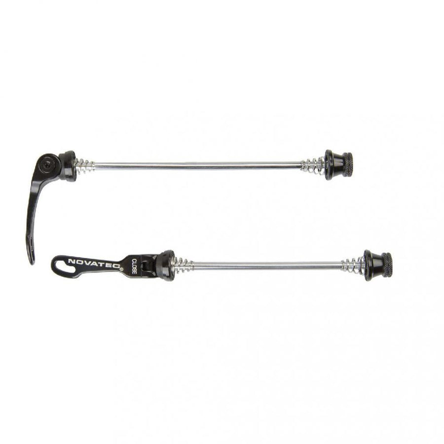 Novatec Schnellspanner-Set 84g Schwarz - Leichte Aluminium-Schnellspanner für Vorderrad & Hinterrad