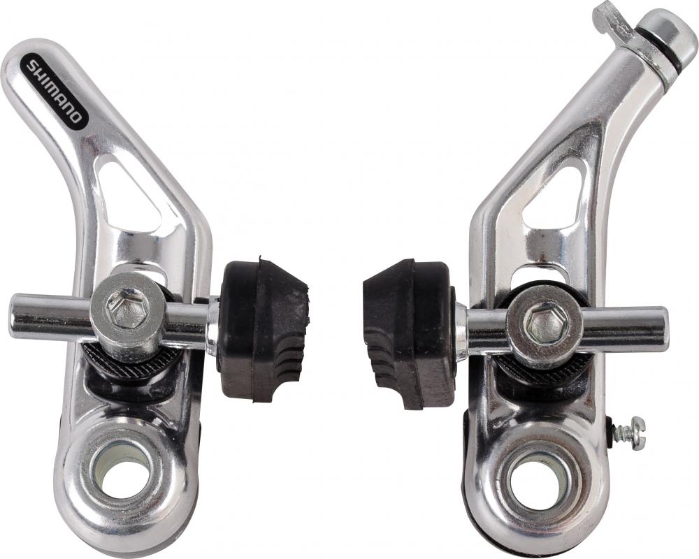 Silberne SHIMANO Altus BR-CT91 Cantileverbremse für vorn, ideal für Trekking- und Cityräder.