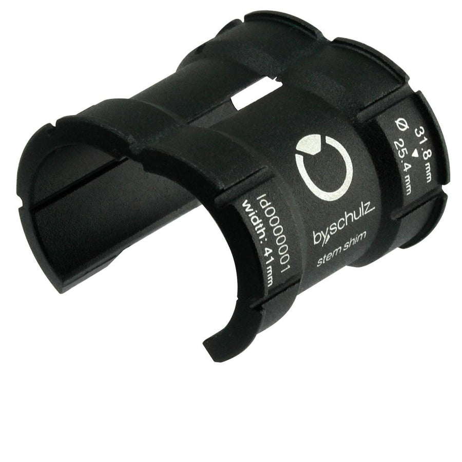 by,schulz Stem Shim Reduzierhülse schwarz Ø31,8mm auf Ø25,4mm für sichere Vorbau-Anpassung.