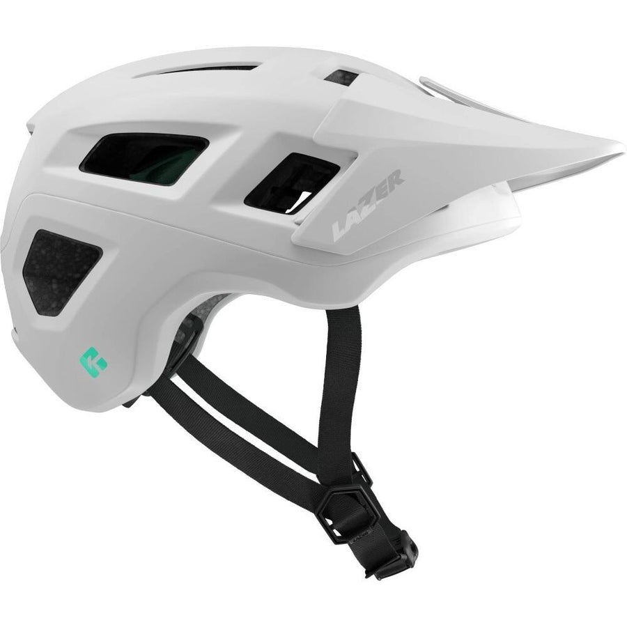 LAZER Helm Coyote KinetiCore MTB Matte Full White (S) - sicherer Trail-Helm mit Top-Belüftung