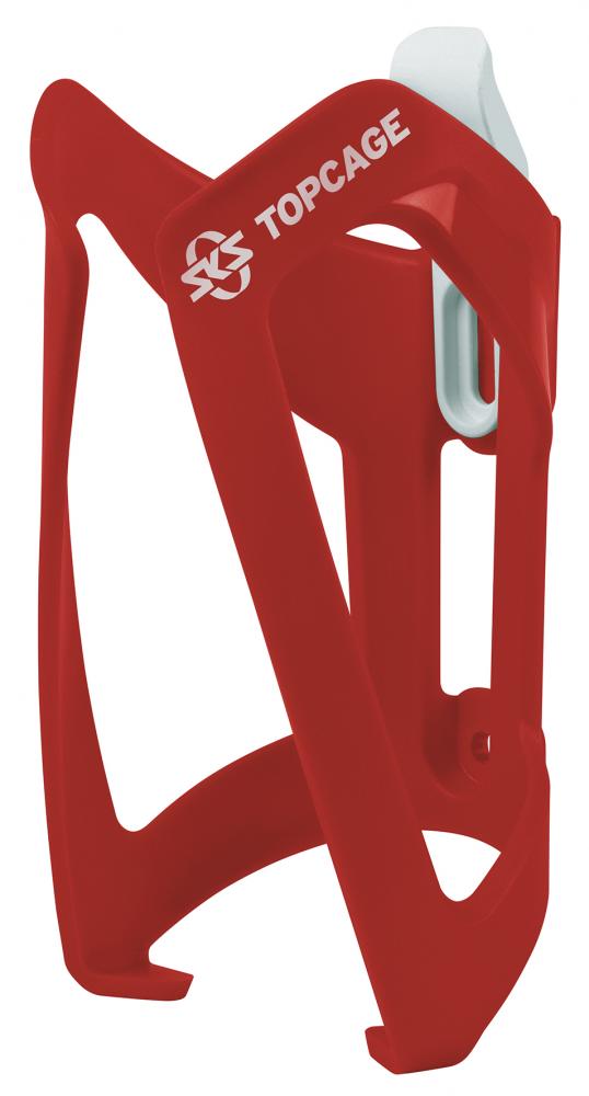 SKS Flaschenhalter Topcage rot  robuster und leichter Flaschenhalter aus Kunststoff, ideal für MTB und Trekkingräder, mit sicherem Halt für Flaschen bei jedem Terrain