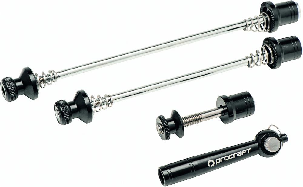 Procraft Schnellspannerset 3-teilig 110 mm/135 mm schwarz - Diebstahlschutz in moderner Ausführung