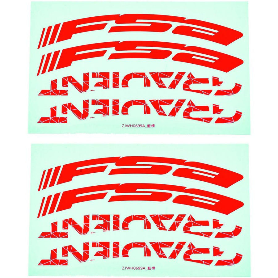 FSA Decals für Gradient Wider LRS 27,5" Rot - stylisches Upgrade für deinen Laufradsatz