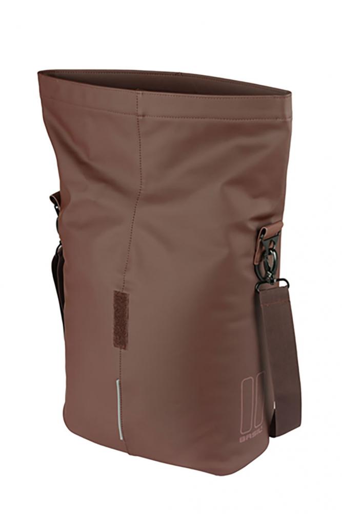 Basil City MIK Studs Fahrrrad-Shopper 14-16 Liter, wasserabweisend, braun, MIK-Befestigung & reflektierende Details