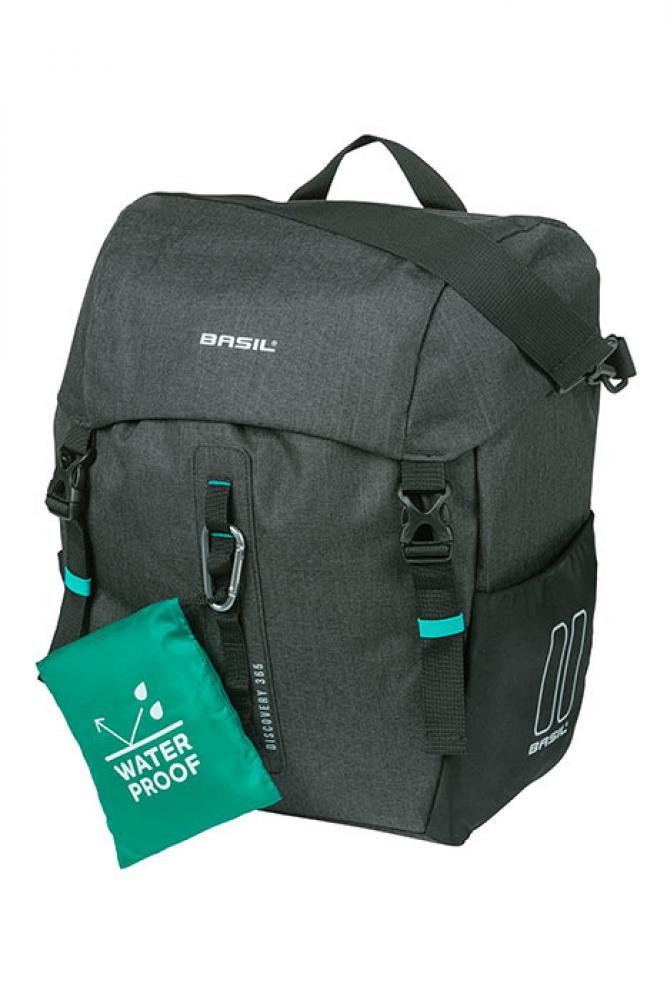 Basil Seitentasche Discovery 365D Single schwarz melee 30x17x36 cm 20l