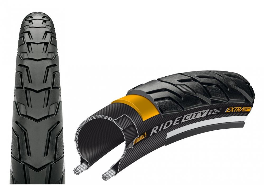 Continental Reifen Conti Ride City Draht 28x1.60 Zoll 42-622 schwarz/schwarz Reflex E-25