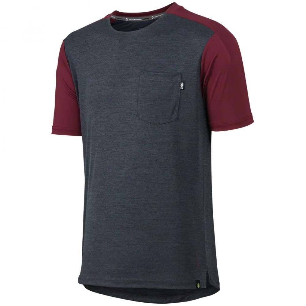 IXS Sports Division iXS Flow X Short Sleeve Kids Jersey KM Black/Raisin - atmungsaktives Bike-Trikot