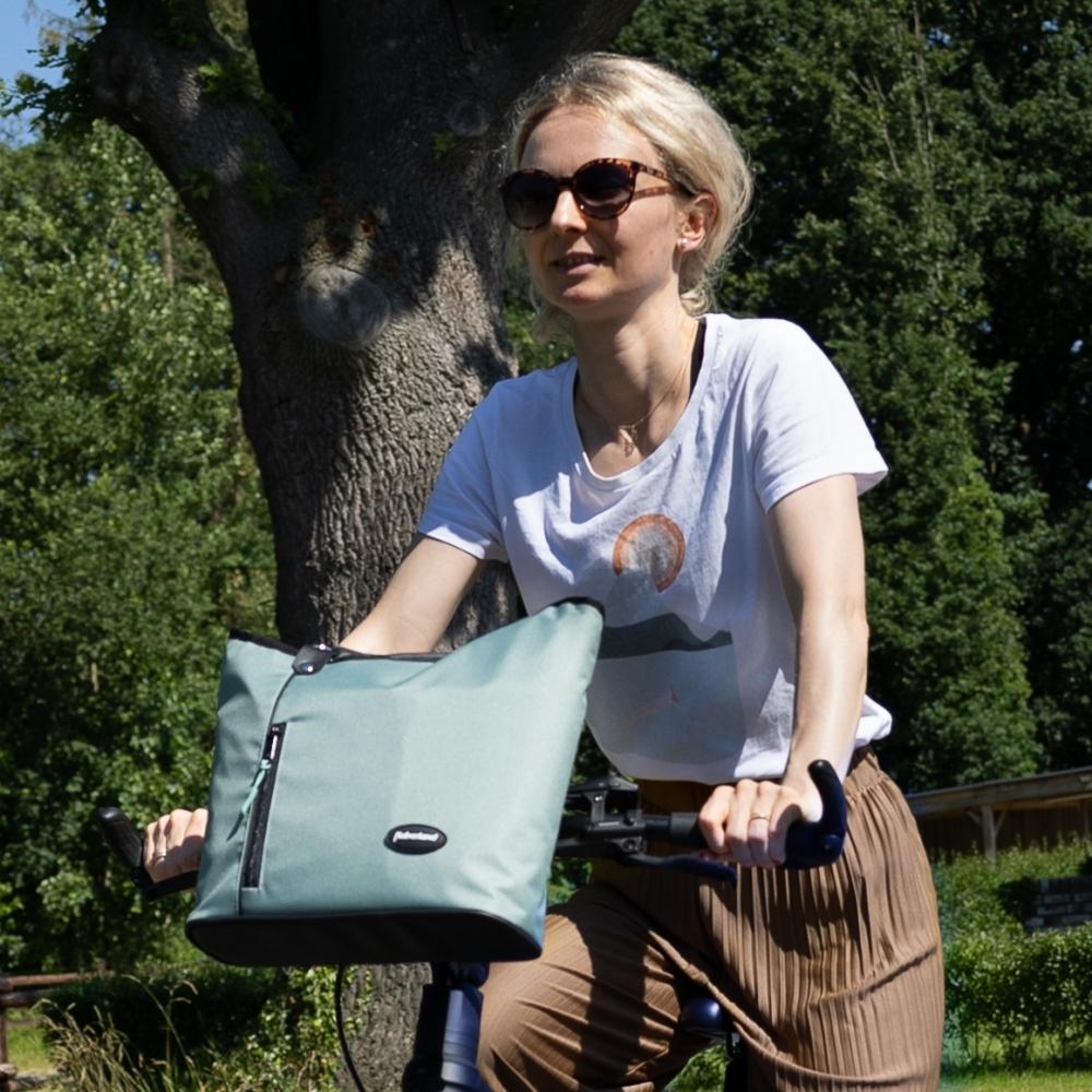 Haberland Lenkertasche Melanie salbei/schwarz - flexible Rucksack-Lenkertasche für Alltag & Tour