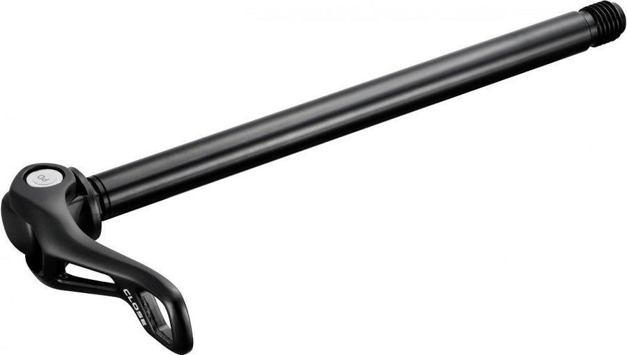 SHIMANO Steckachse I-TYPE 12x148mm E-T, schwarz, mit Schnellspannhebel.