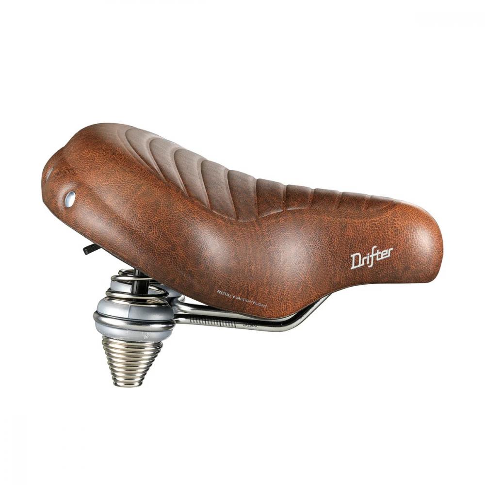 Selle Royal Drifter Premium Fahrradsattel in Braun, Unisex, mit Federung für eine entspannte Fahrposition.