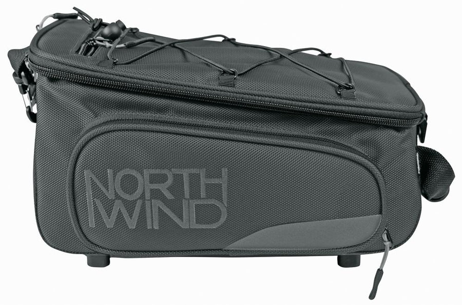 Northwind Smartbag Classic, schwarz  10 Liter Gepäckträgertasche mit ausklappbaren Seitentaschen, MonkeyLoad-Befestigung, wasserabweisend, inkl. Regenhülle.