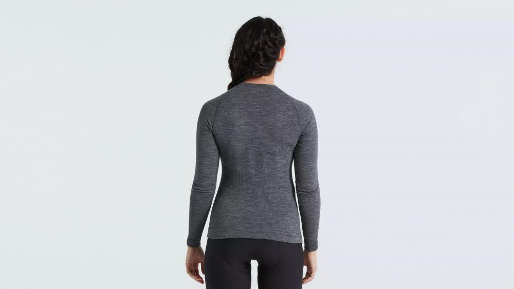 SEAMLESS MERINO BASELAYER LS WMN GRY L/XL - Bekleidung