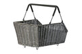 Basil Cento Rattan Look MIK 2.0 Gepäckträgerkorb 22 L - wetterfestes Kunststoff-Rattan mit MIK-Adapterplatte (Braun)