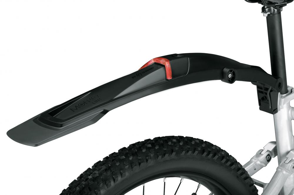 MonkeyLink Schutzblech-Set MTB Connect 26\"-29\" mit integriertem Rücklicht, magnetischer Befestigung, kompatibel mit E-Bikes, einfache Montage, schwarz