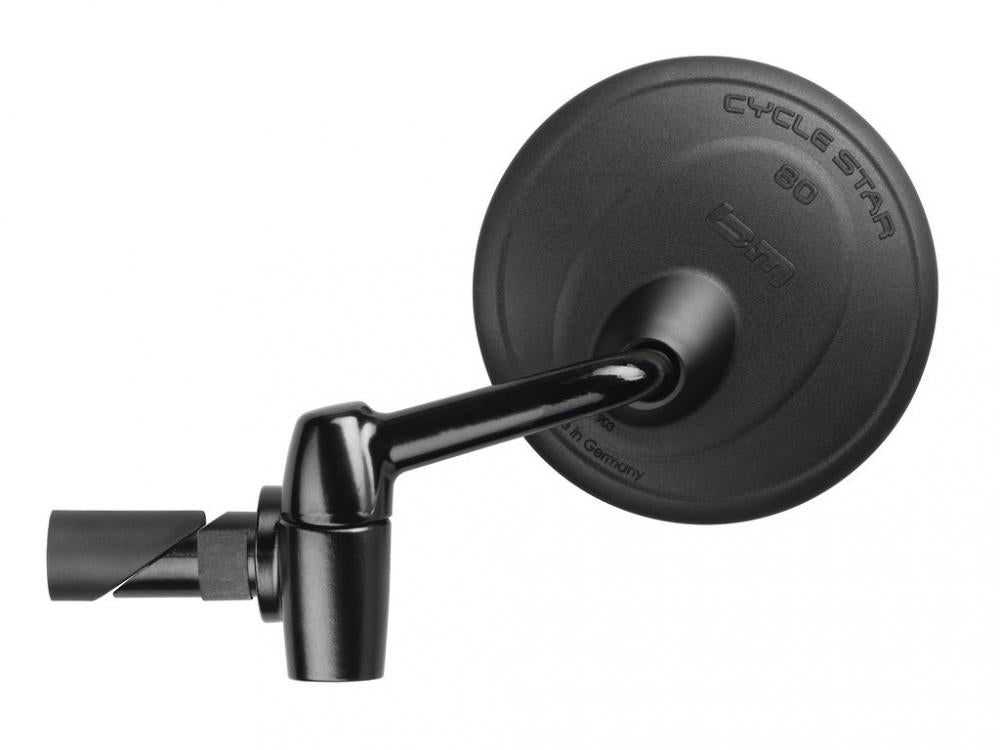 Busch&Müller Fahrradspiegel Cycle Star 80mm schwarz mit Innenlenkerbefestigung.