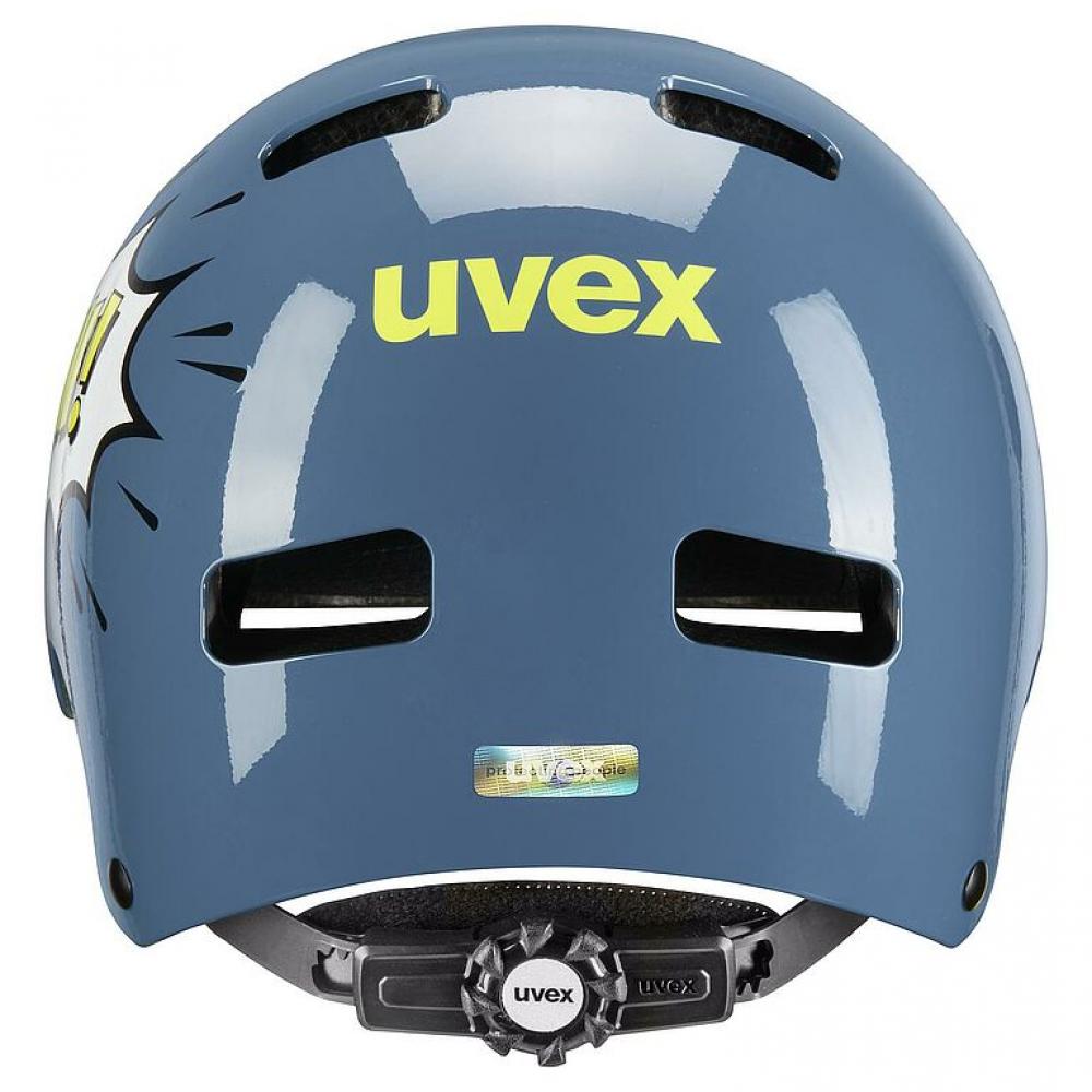 uvex kid 3 stone blue pow, Hartschalen-Kinderfahrradhelm, Größe 55-58 cm, innovative Hardshell-Technologie und 10 Belüftungsöffnungen optimalen Schutz und Komfort für aktive Kinder