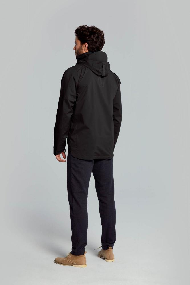 Basil Skane Herren Regenjacke schwarz XL, wasserdicht (10.000 WP), atmungsaktiv, T-Fabric, reflektierend, ergonomisch, helmta