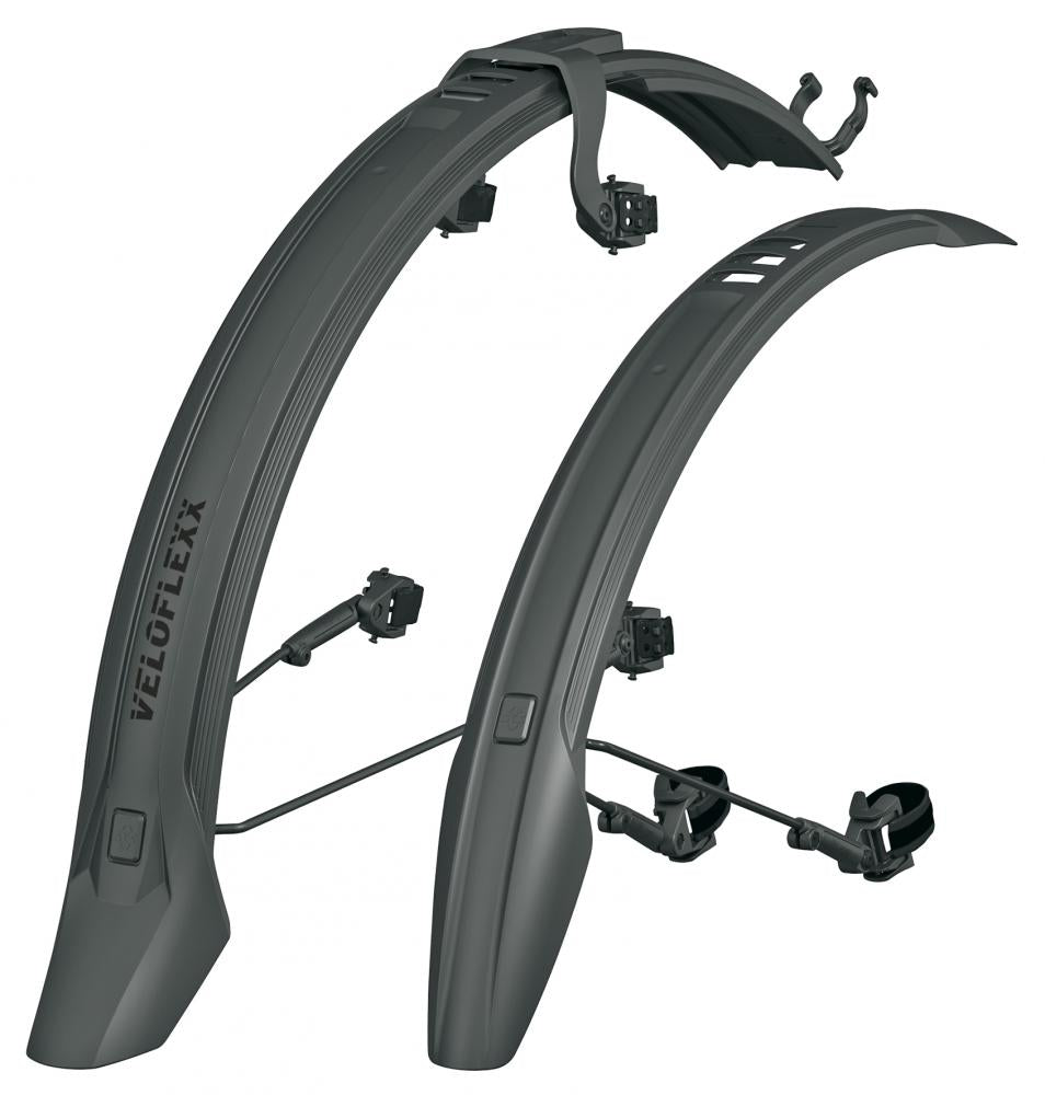 SKS VELOFLEXX 65 Schutzblech-Set für 26"-27,5" Fahrräder, schlagfester Kunststoff, werkzeugfreie Montage, ideal für MTB, City- und Fitnessbikes