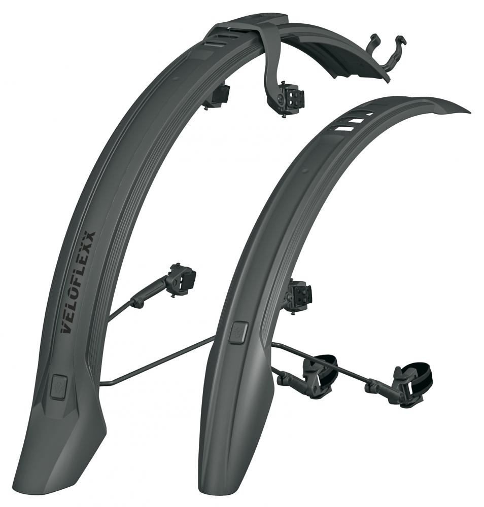 SKS VELOFLEXX 65 Schutzblech-Set für 26"-27,5" Fahrräder, schlagfester Kunststoff, werkzeugfreie Montage, ideal für MTB, City- und Fitnessbikes