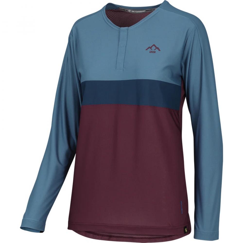 IXS Sports Division iXS Flow XTG Women's Long Sleeve Henley 38 Raisin / Marine - wetterfestes Trail-Shirt