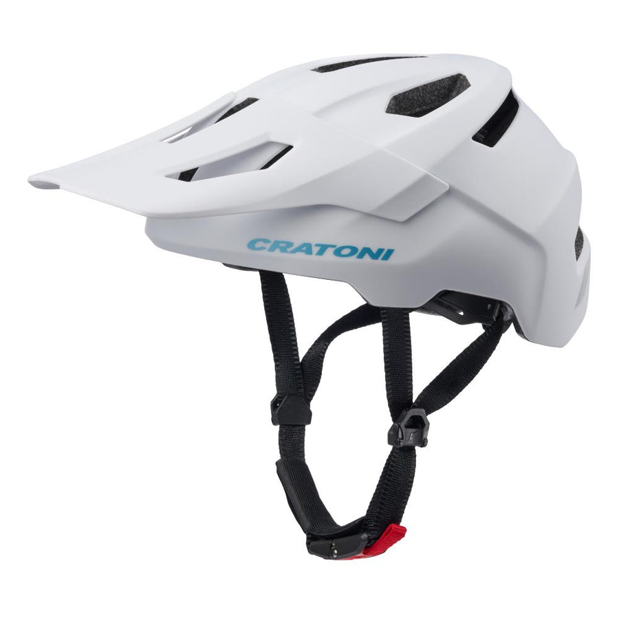 Cratoni WildCat Kinder MTB-Helm white matt S-M, 49-56 Zentimeter, 12 Belüftungen, CleanTex Polster, Reflektoren, Visier