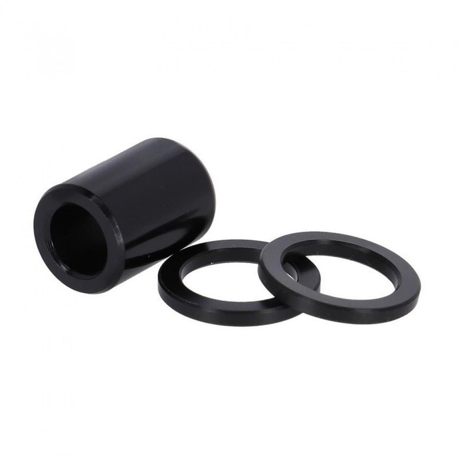 Rockshox Dämpferbefestigung Hardware 8x51.95: schwarze Hülse und zwei Distanzscheiben, 3-teilig.