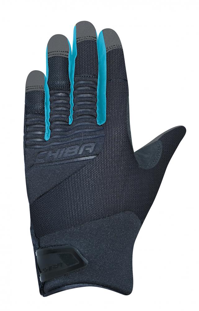 CHIBA Blade - Radhandschuhe XS schwarz/türkis, atmungsaktiv mit Touchfinger