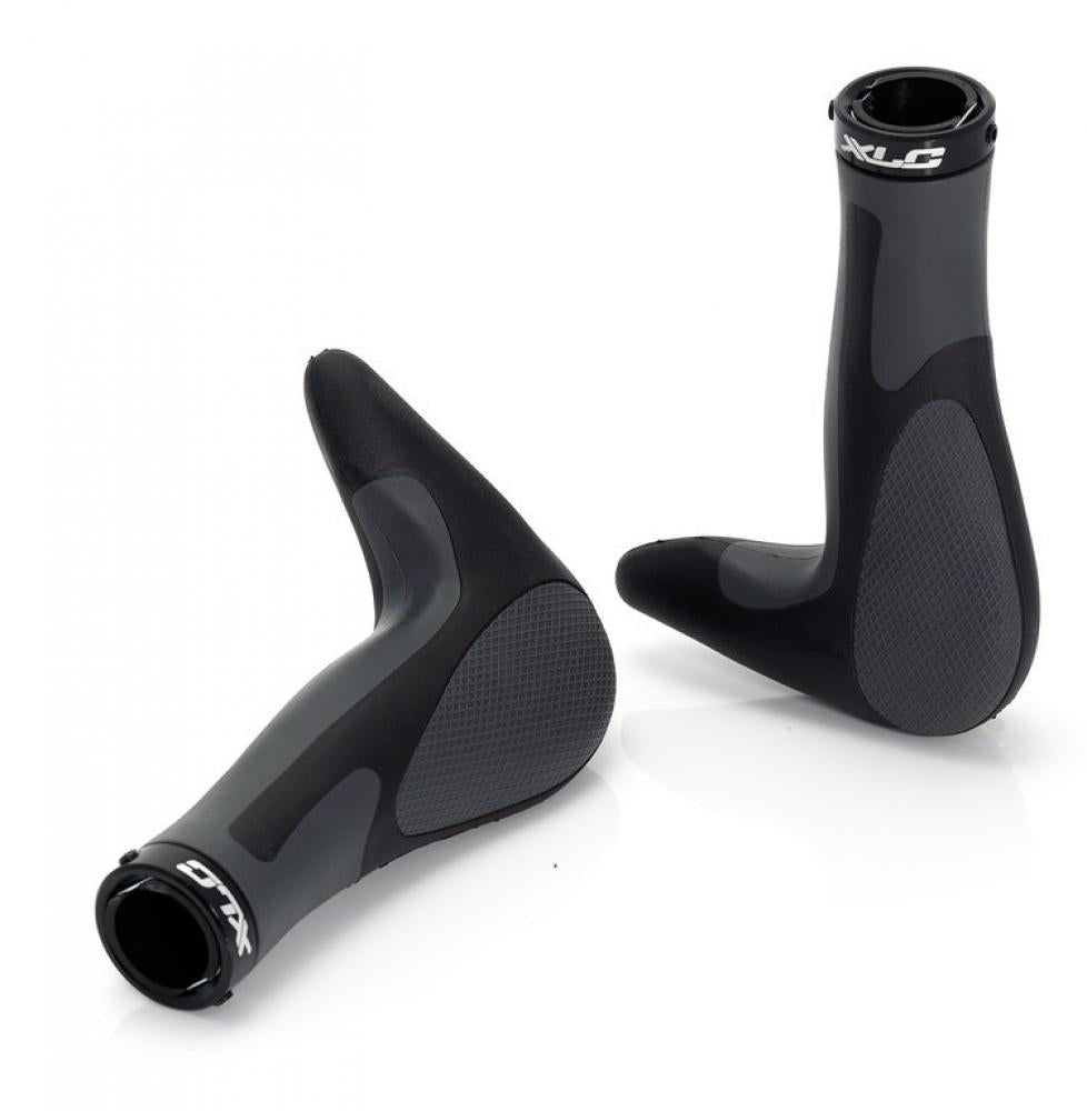 XLC Lenkergriffe Hitch GR-G16, ergonomisch 3-Komponenten Gel, integrierte Bar-Ends, 138 mm, Schraub-Lock-On, Ø 22 mm
